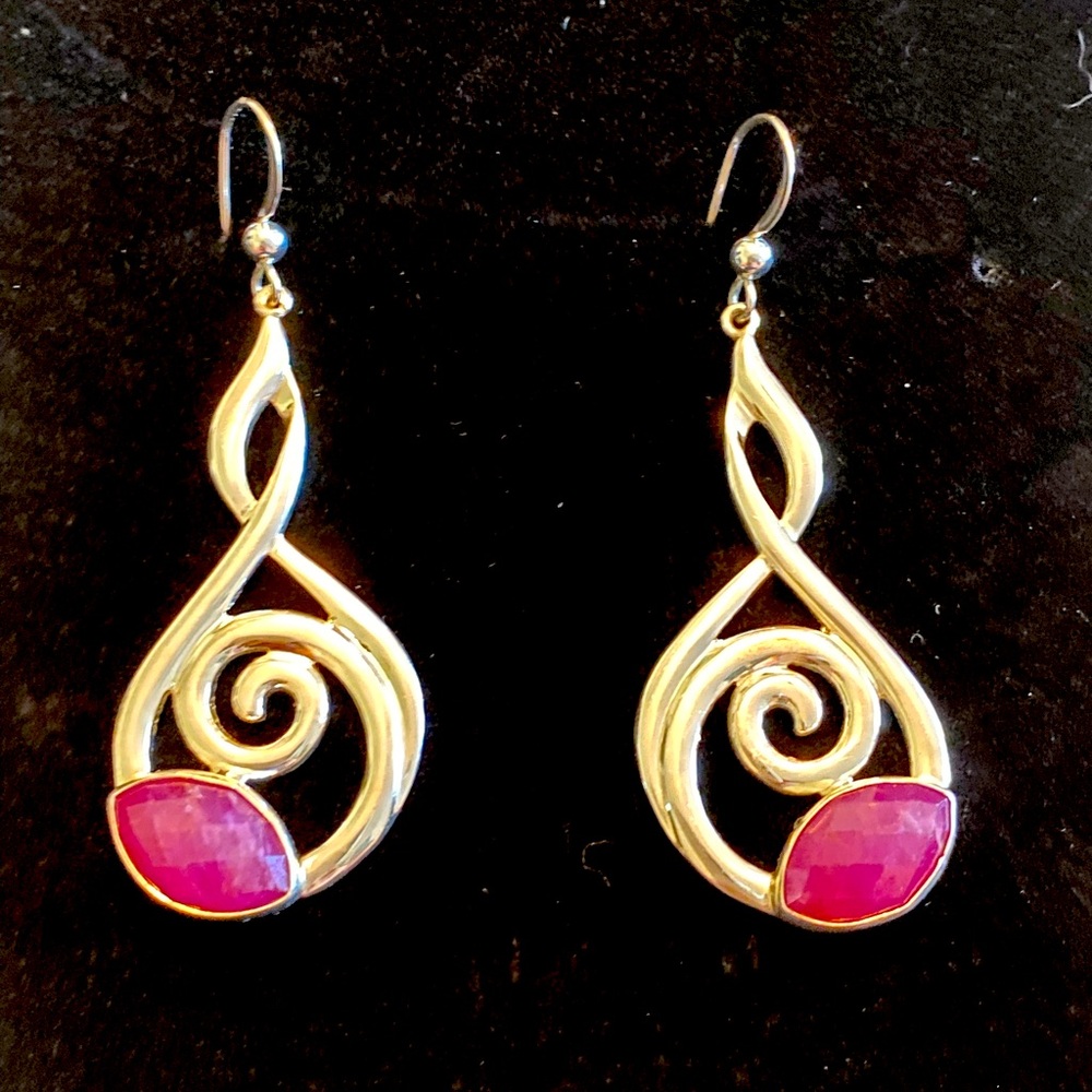 Jay King Sterling Silver Pink Garnet Earrings